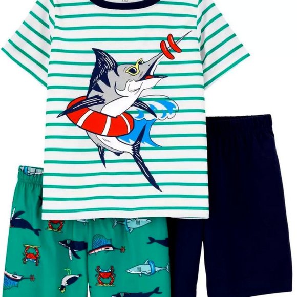 Nwt 5 or 7 crab lobster sword fish pajamas carters - Picture 1 of 6
